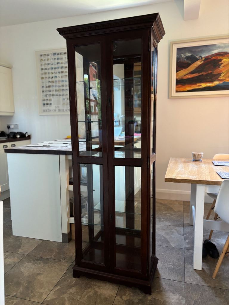 Mahogany display cabinet - illuminated