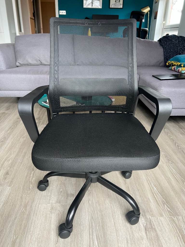 Black Office Chair with Mesh Back