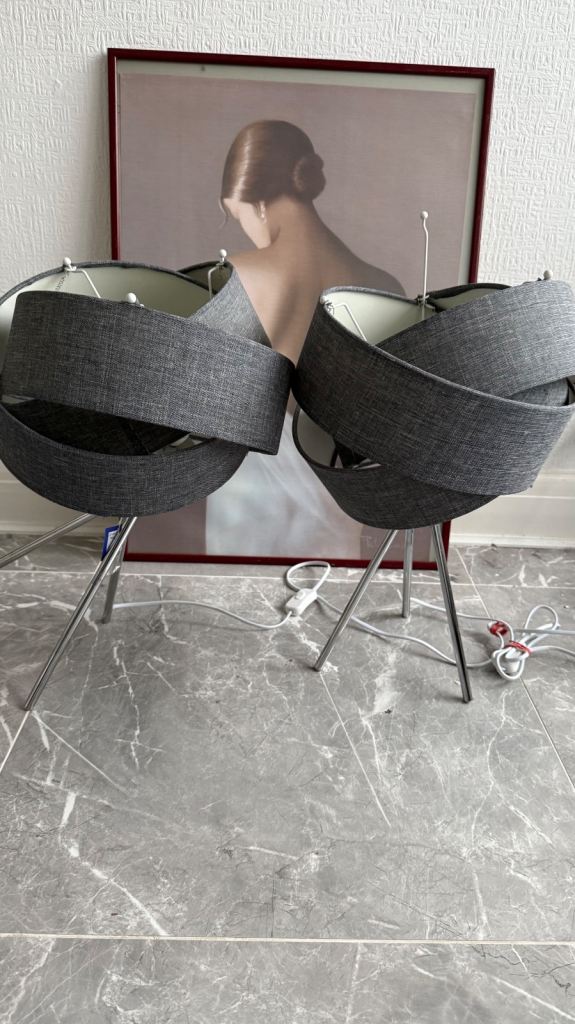 Brand New Pair of Grey Lamps RRP £90