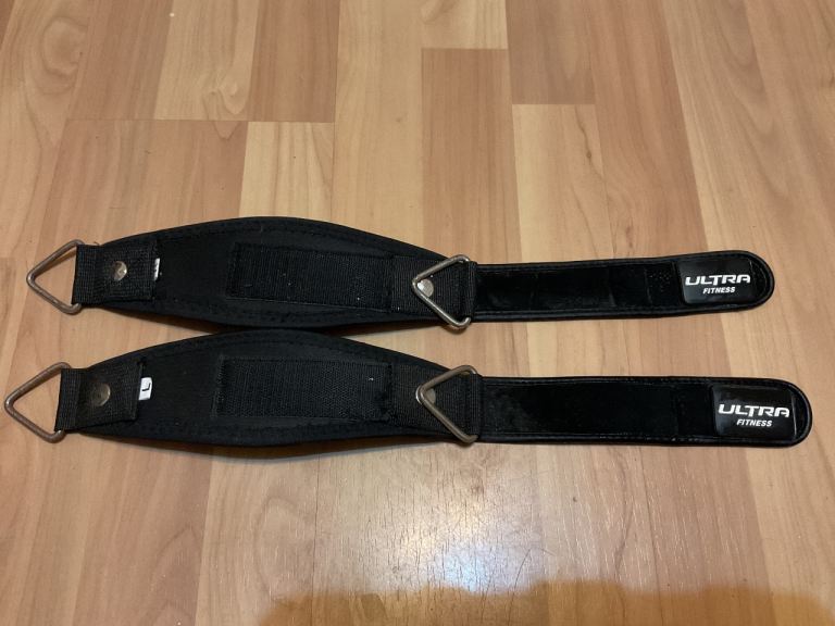 Ultra fitness wrist straps gym workout supports black one size 