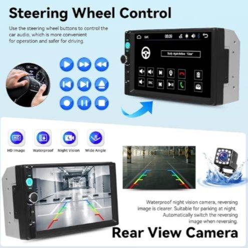 Car Stereo With mirror Link. Bluetooth. Reverse camera and more. New