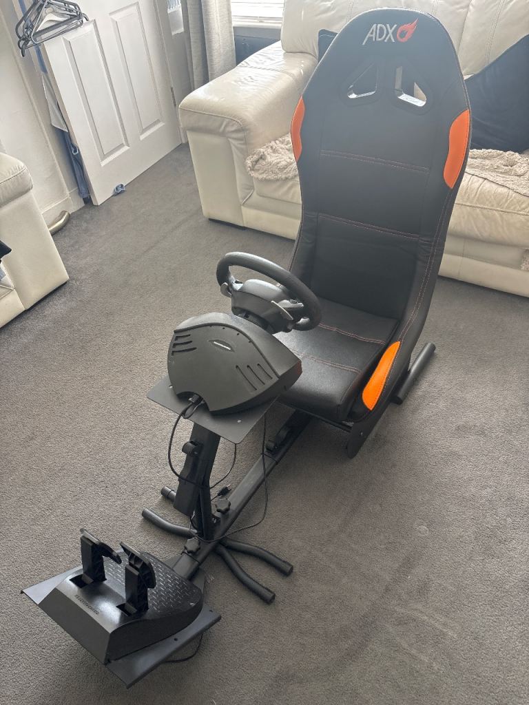 ADX Gaming Racing Seat with Steering Wheel & Pedals – Good Condition