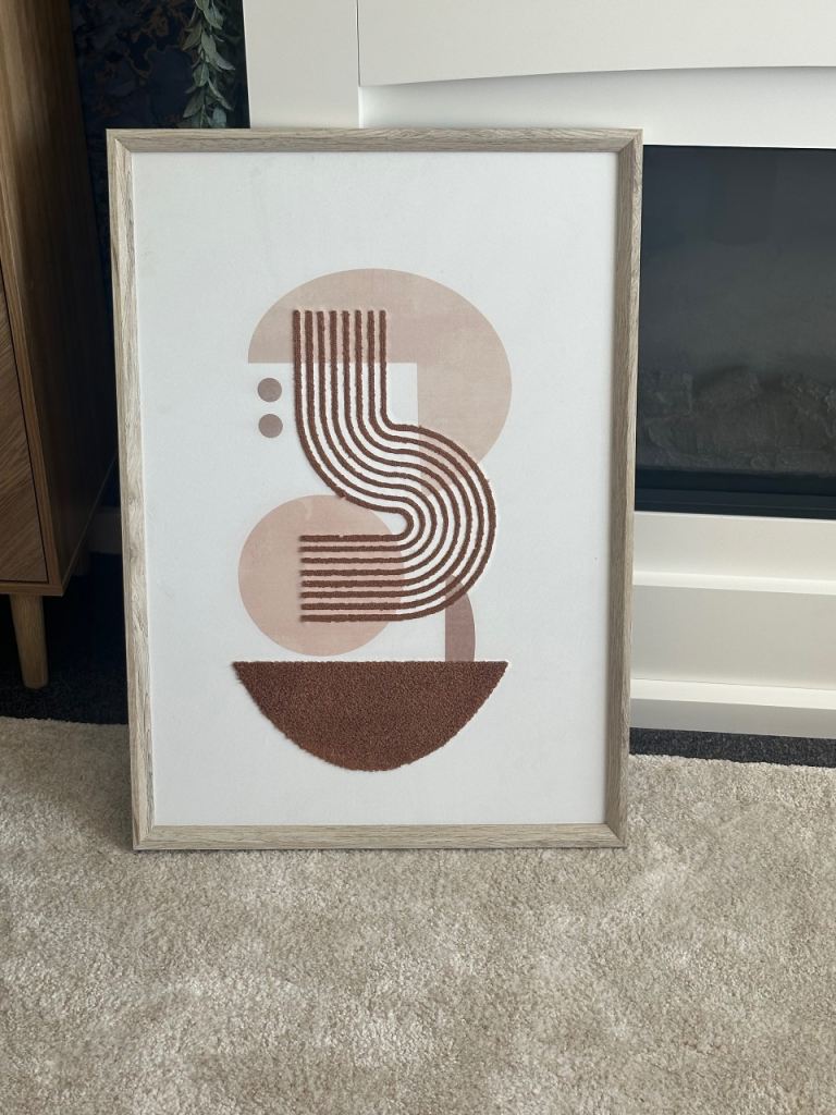 Framed Abstract Wall Art Print – Terracotta Tones