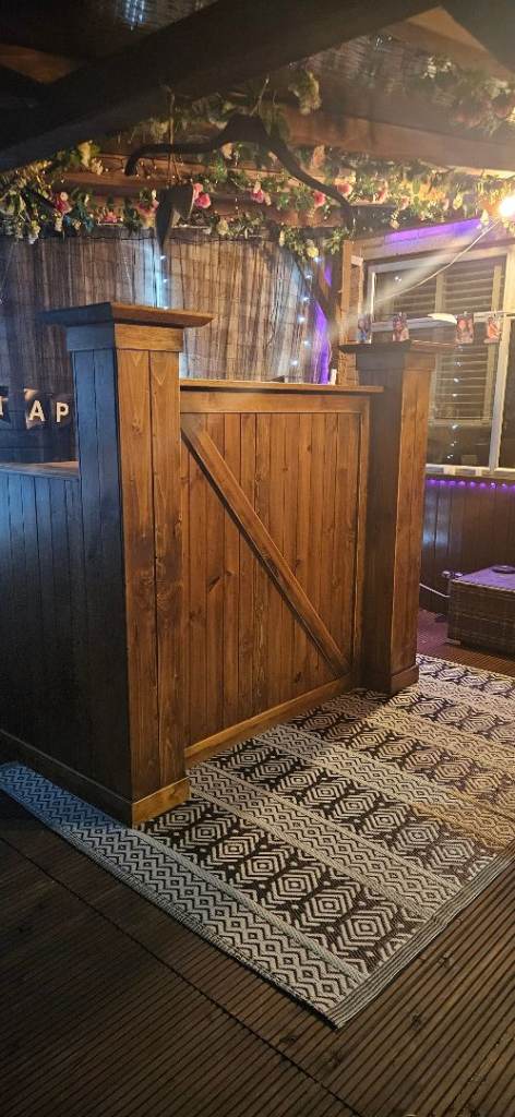 Rustic dj booth 