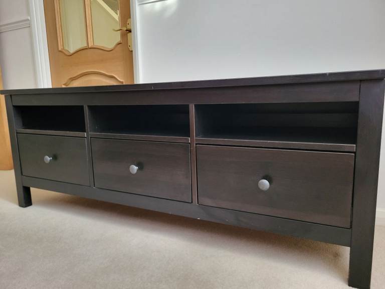 image for Solid black wooden tv unit