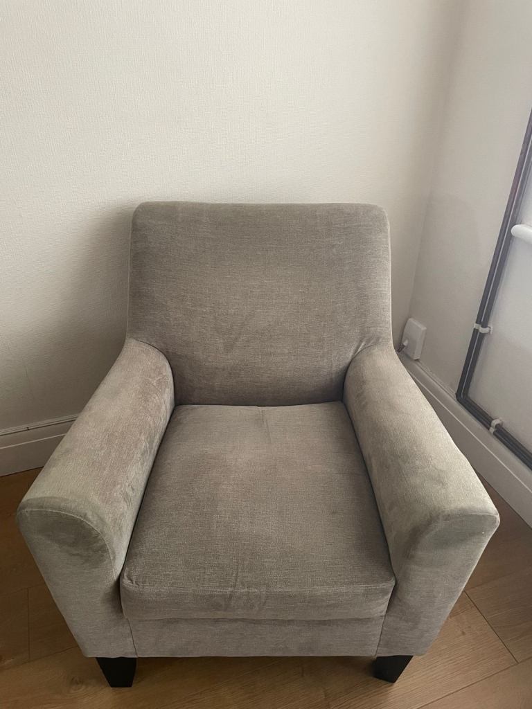 Comfortable Grey Armchair – Good Condition