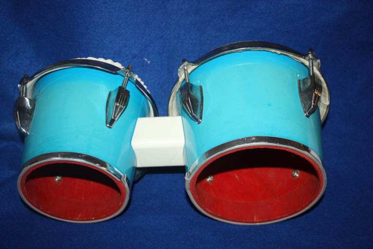 Vintage 1960s Kent Blue Bongos 6.1/2 inch + 7.3/4 inch ~ Made In Japan ~ Probably Tama ~ £125 ono