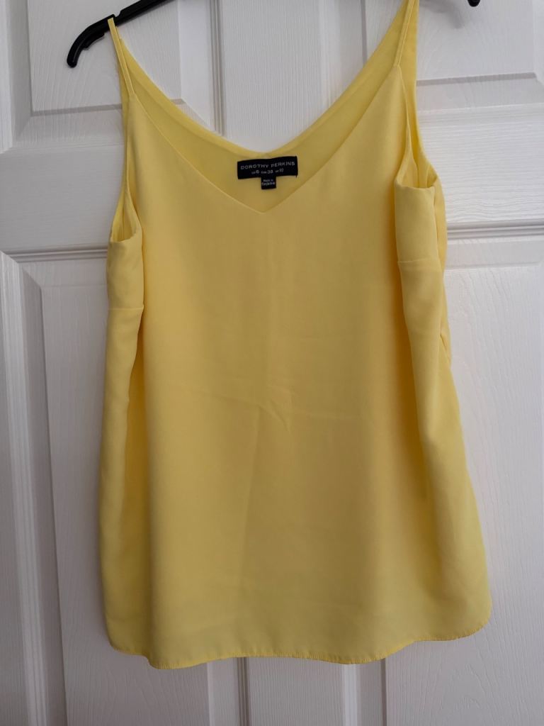 Dorothy Perkins Yellow Cami Top – UK Size 10, Good Condition