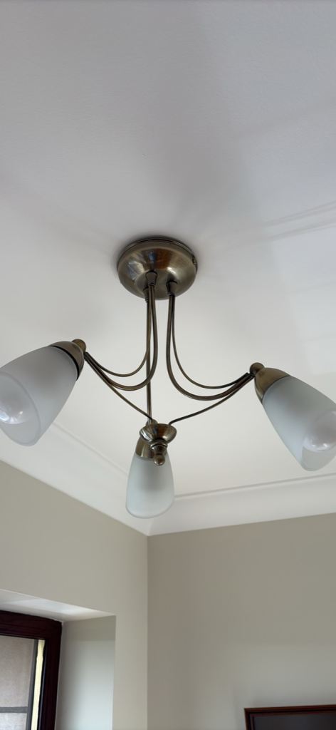 Antique Brass 3 Arm ceiling light 