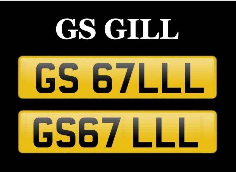 GS GILL CHERISHED PRIVATE NUMBER PLATE REG 