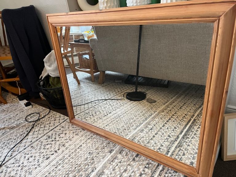 Large Wooden Mirror 