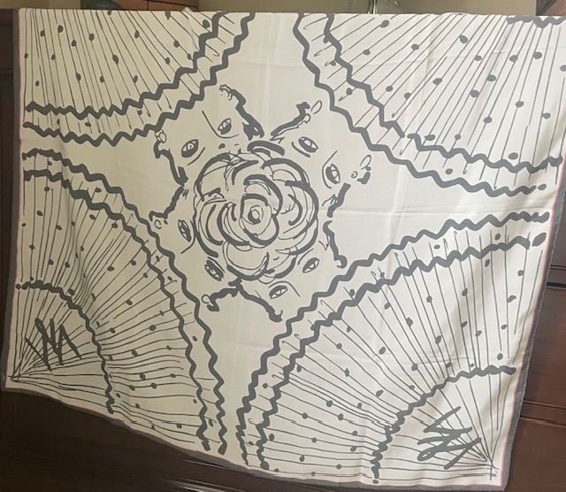 Art deco designer silk scarf