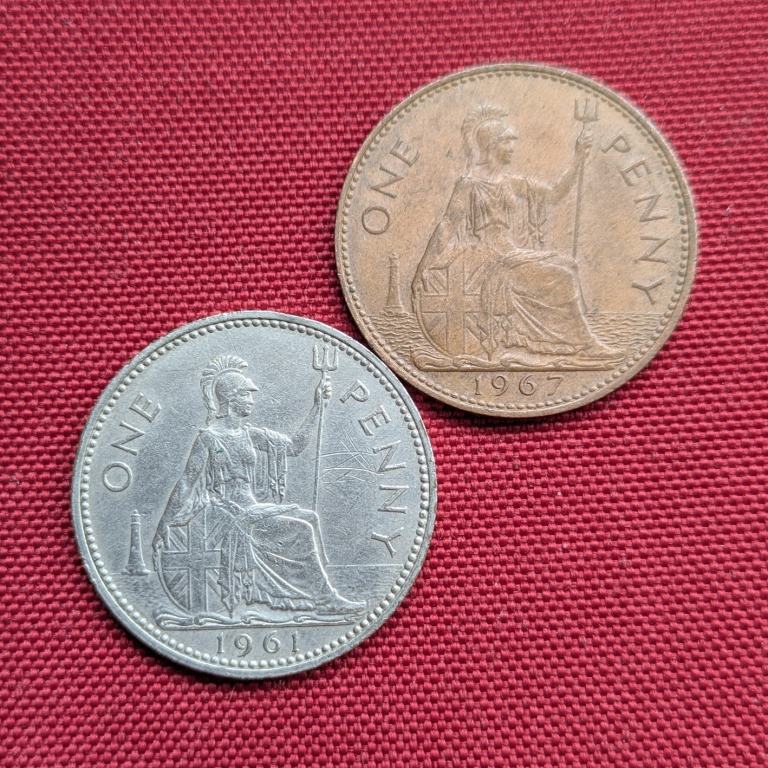 Mule Error: Genuine Tested CuNi Cupronickel 1961 "Copper" Penny pre decimal Coin