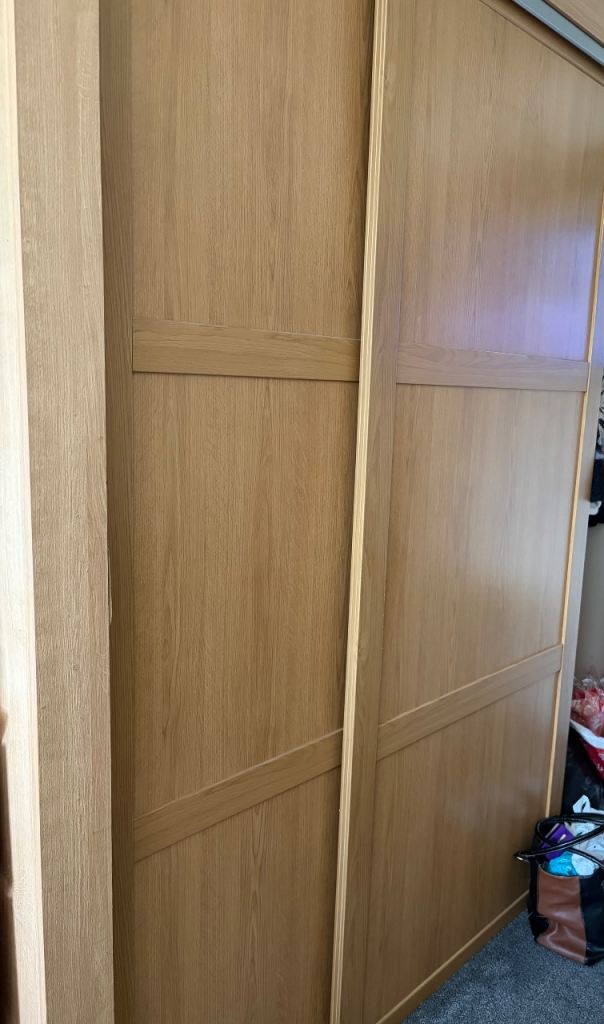 Shaker oak 2 sliding wardrobe doors 