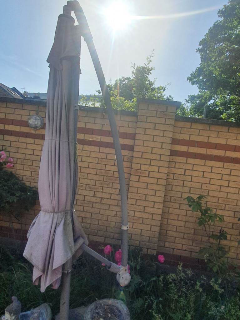 Grey Parasol with base