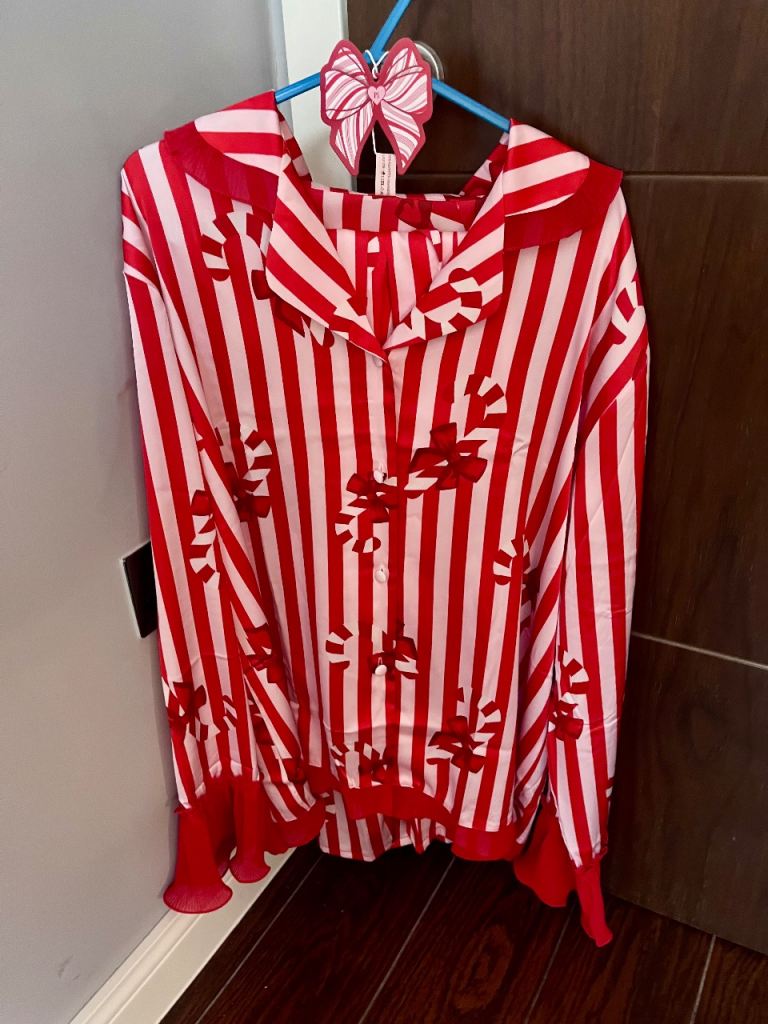 PLouise Striped Candy Cane Bow Pyjamas