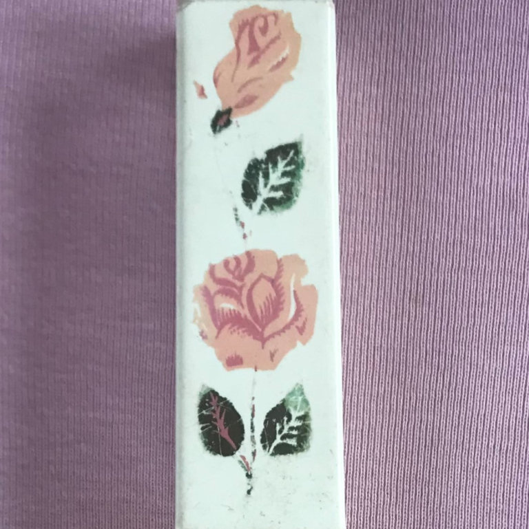  Vintage 1960's pink rose, plastic travel toothbrush holder.