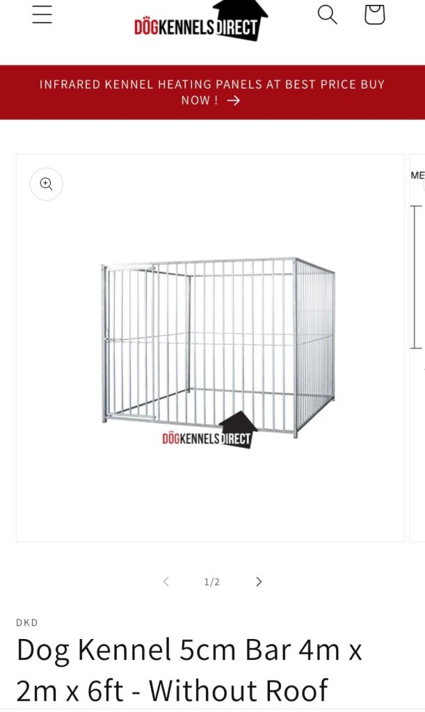 Dog kennel no roof