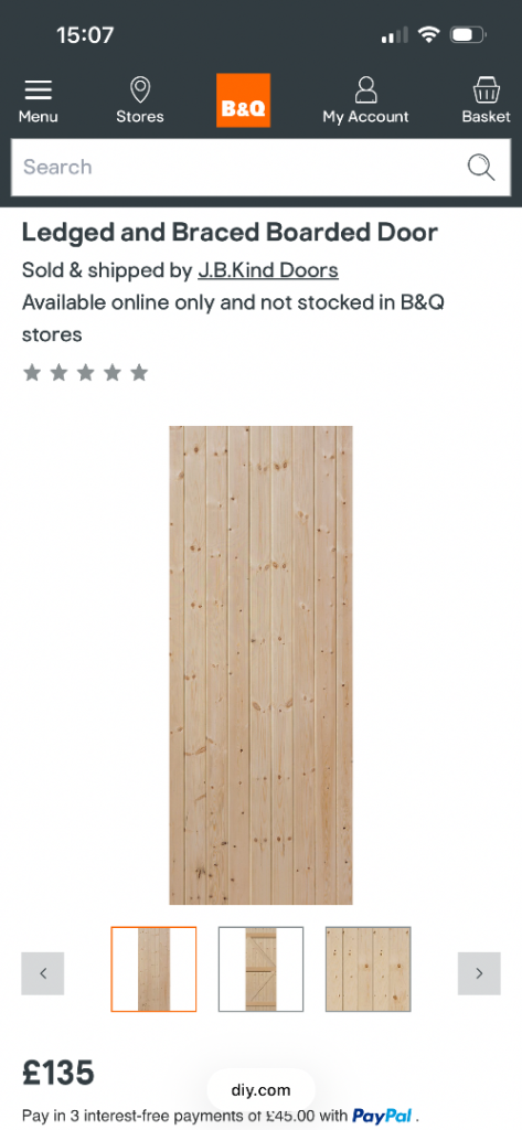 Internal wooden door 1980 x 838 x40