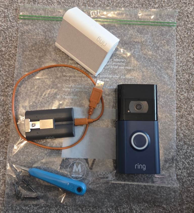 Ring Video Doorbell with Chime and Battery – Good Condition