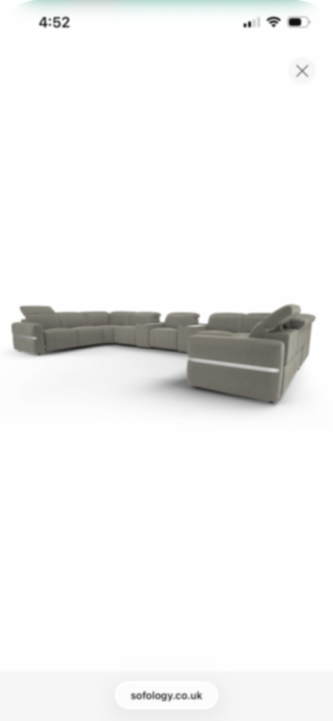 L shaped cinema sofa 