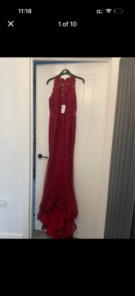 Signature Dark Burgundy Prom Dress – Size 12, New with Tags