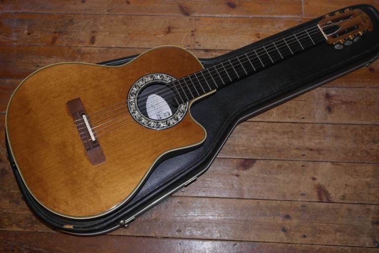 Ovation USA shallow bowl nylon string classical electro acoustic model 1863