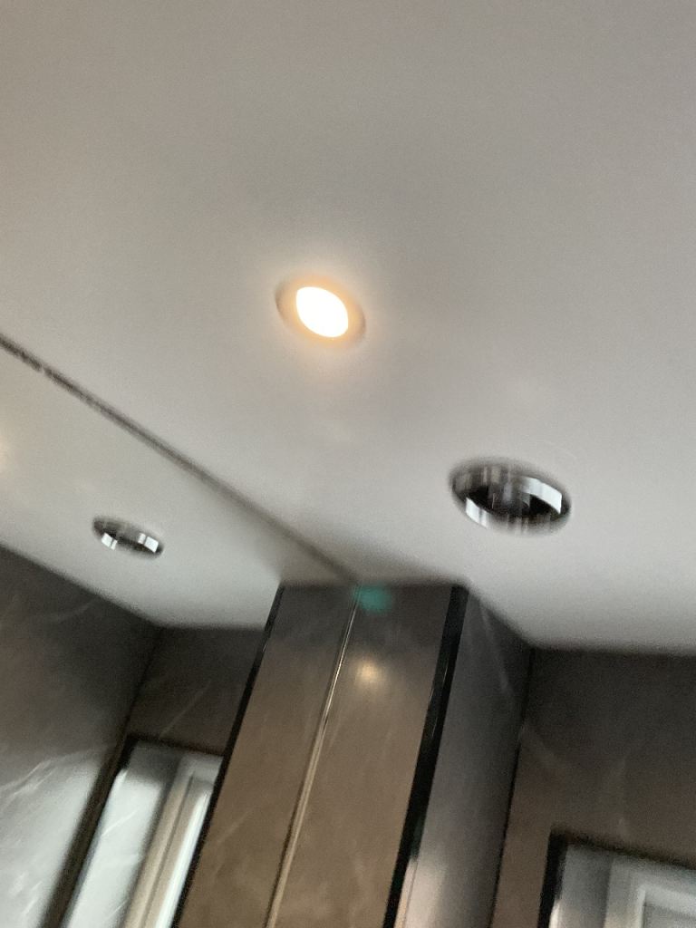 Matt white pvc ceiling panels.