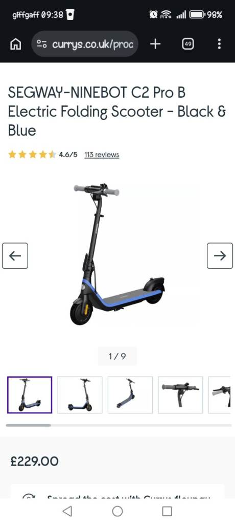 Ninebot pro electric scooter
