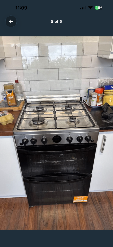 indesit gas double oven an hob 