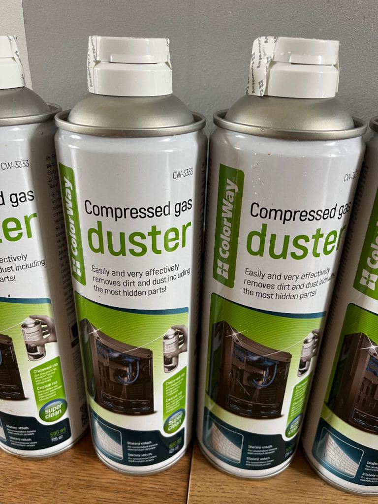 8x Compressed gas duster for computers/electronics, 500ml /each, bulk sale £50