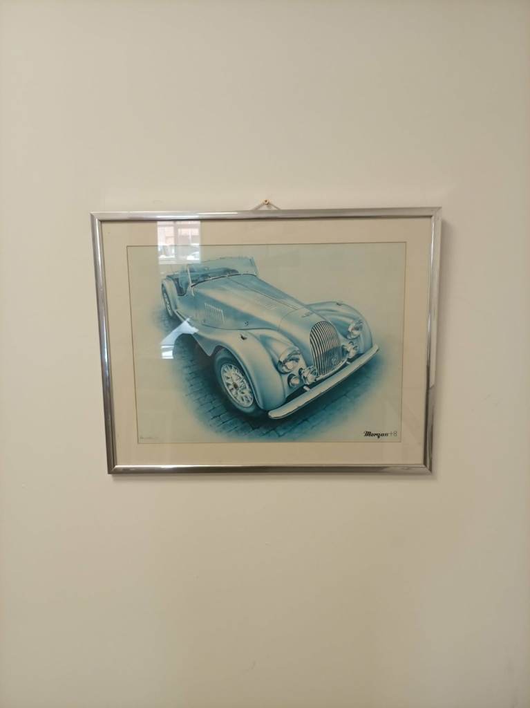 Framed Signed Morgan Plus 8 Classic Sports Car Print – Vintage Motoring Wall Art