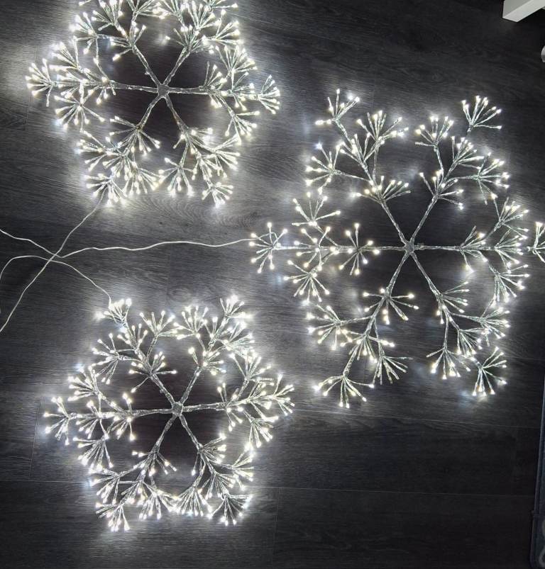 3 Large LED Snowflake Christmas Decorations for £30