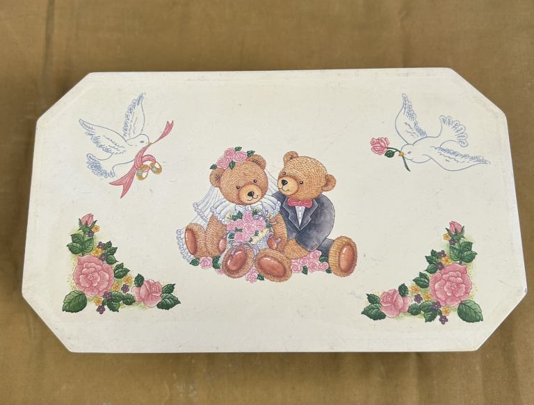 Paddington & Bride White Wooden Jewellery Box.