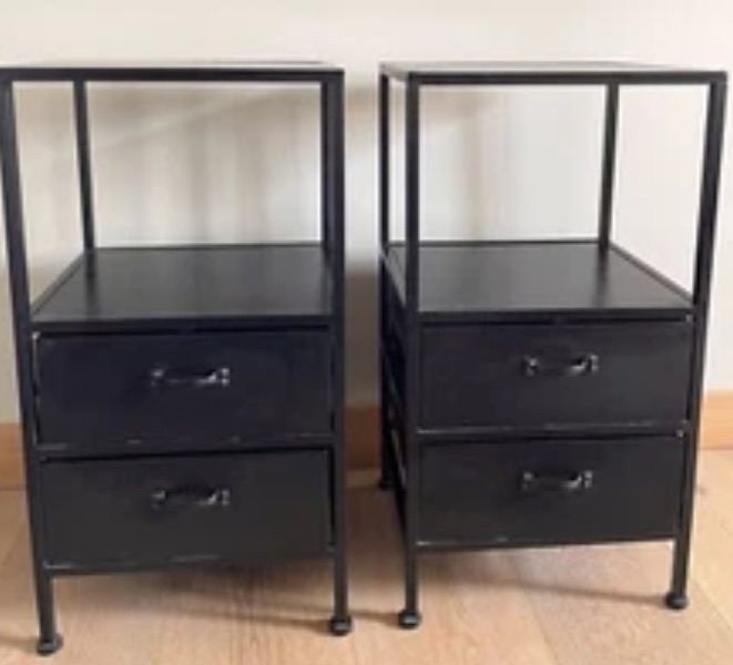 2 x Cox & Cox Industrial Bedside Tables