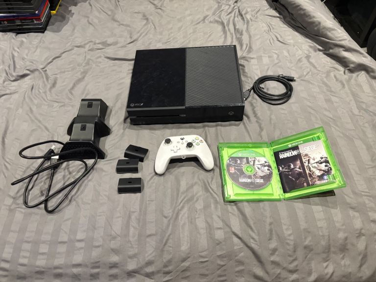Xbox One Console with Controller, Charger, and Games