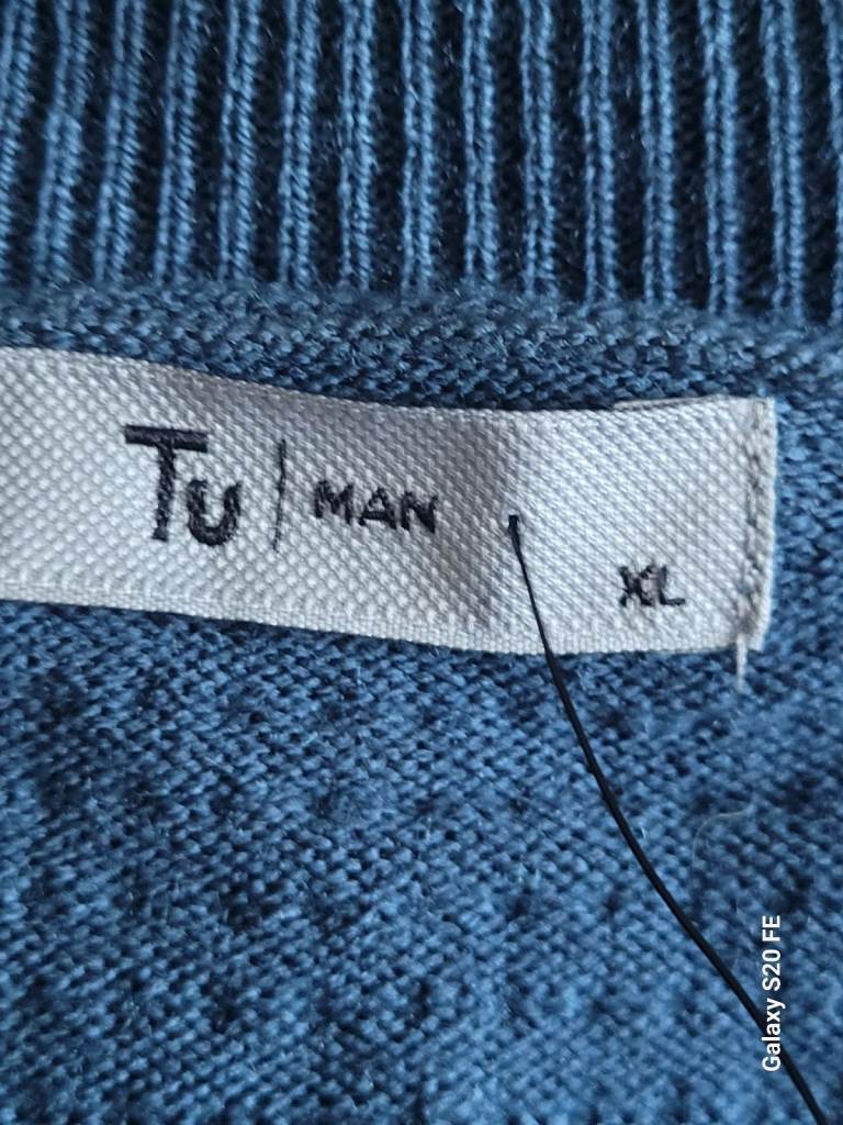  NEW Tu Man XL Blue Contemporary Knit Jumper Sweater | 