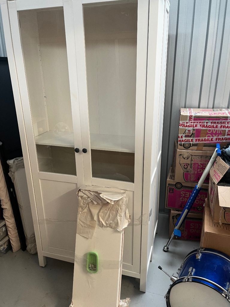 White IKEA Glass Display Cabinet