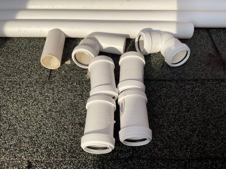 Twin Caravan Waste Water Outlet Pipe System