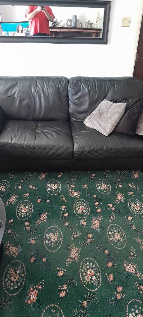 FREE!!! 3 seater black leather sofa 
