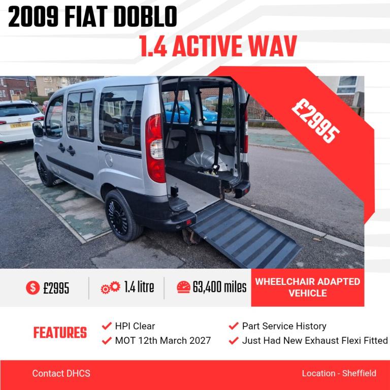 2009 Fiat Doblo 1.4 8V Active 5dr WAV MPV Petrol Manual