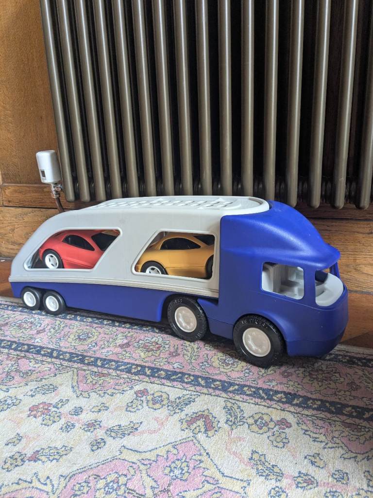 Kids Blue Car Transporter Toy with Cars – Good Condition