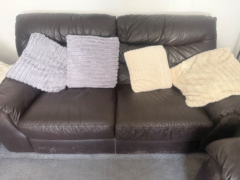 FREE 2 and 3 seated leather sofa 