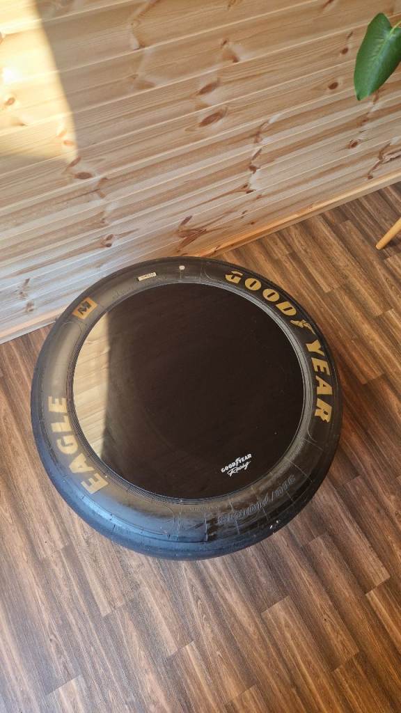 Goodyear Racing Tyre Coffee Table – Glass Top