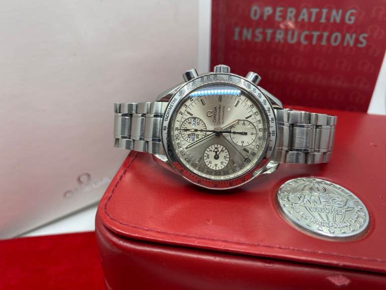 Vintage Omega Speedmaster Mens Chronograph Triple Date Watch + Box - 1998