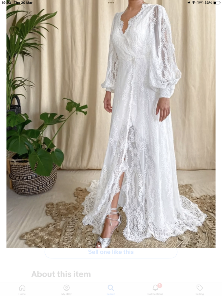 Ivory wedding dress uk 8 new