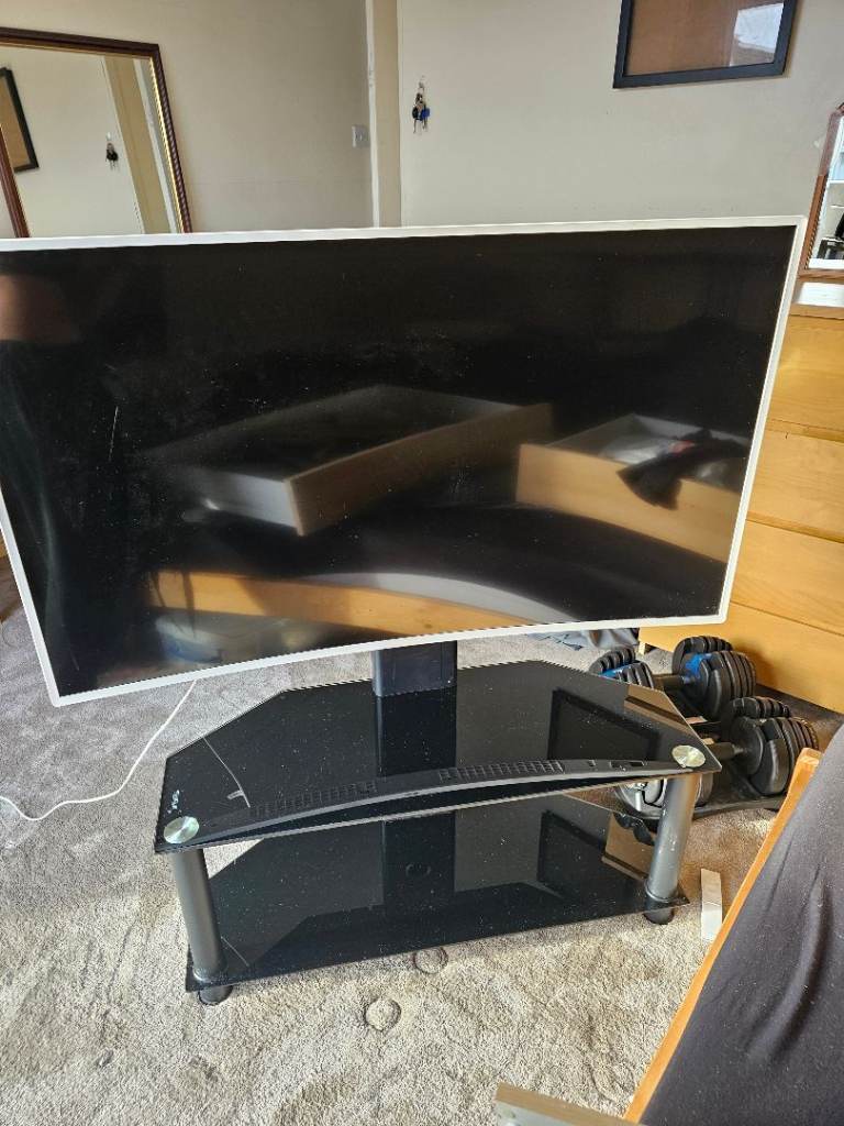 TV stand - black glass 