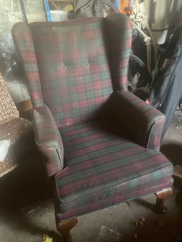 Vintage wing back chair
