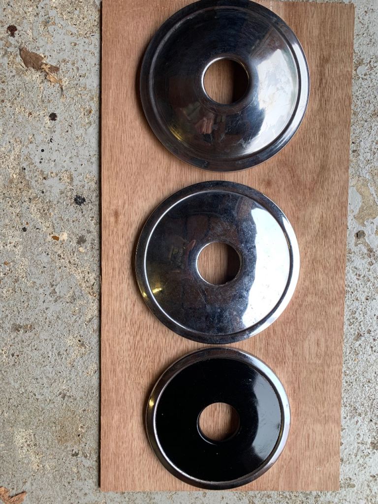 Three outer hub covers bsa a10, gold star etc