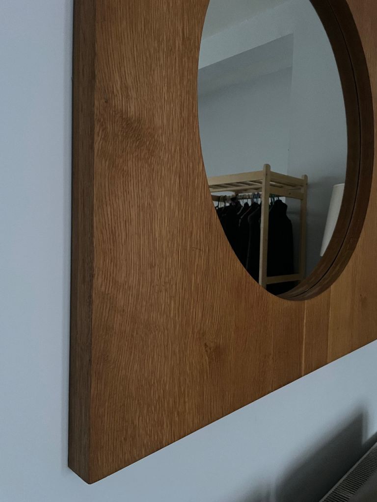 Very Large Modern Wood Veneer Framed Wall Mirror. Very Stylish. Luxury ...